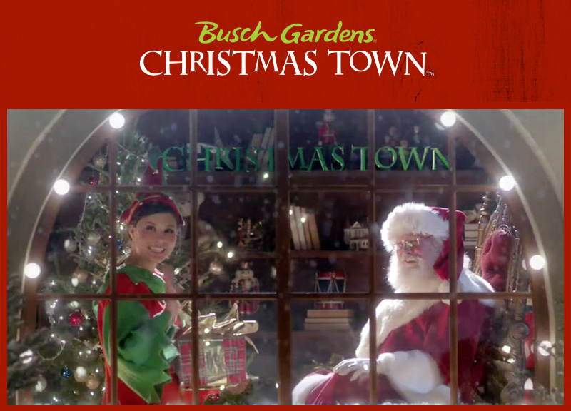 Busch Gardens Christmas Town Video Display